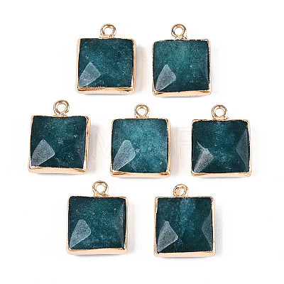 Dyed Natural White Jade Faceted Pendants G-T139-95I-1