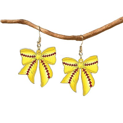 Acrylic Bowknot Dangle Earrings FS-WGE9DF7-02-1