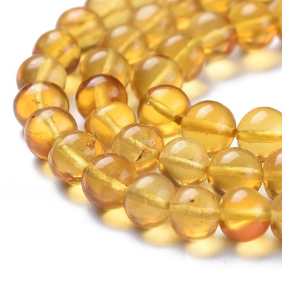 Natural Amber Beads Strands G-K308-C02-6mm-1