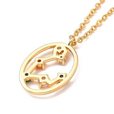 Colorful Cubic Zirconia Constellation Pendant Necklace LS-NJEW-H166-01C-1