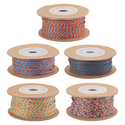 5 Rolls 5 Colors 18-Ply Cotton Twisted Cord OCOR-TA0003-86-1
