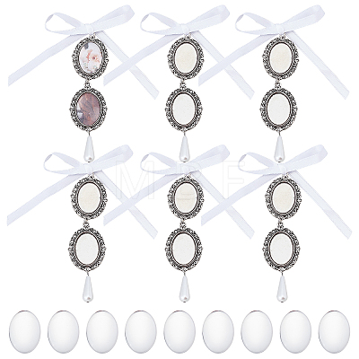 6Pcs Acrylic Imitation Pearl Pendant Decoration AJEW-FH0002-56-1