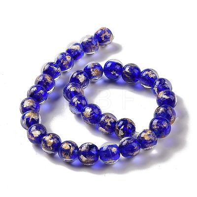 Handmade Gold Sand Lampwork Beads Strands LAMP-C010-01G-1