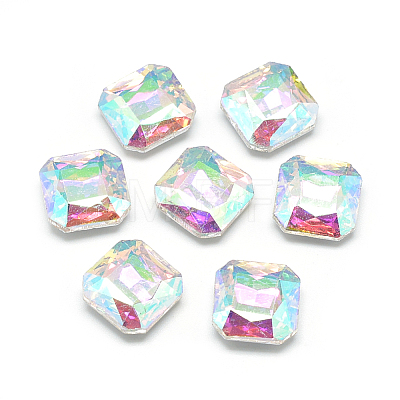 Pointed Back Glass Rhinestone Cabochons RGLA-T033-10x10mm-02-1