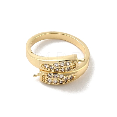 Brass Micro Pave Cubic Zirconia Cup Peg Ring Settings KK-B166-02G-1
