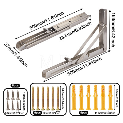 304 Stainless Steel Folding Shelf Brackets SW-TAC0001-13P-1