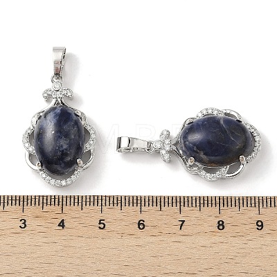 Natural Sodalite Oval Pendants G-NH0025-15P-17-1