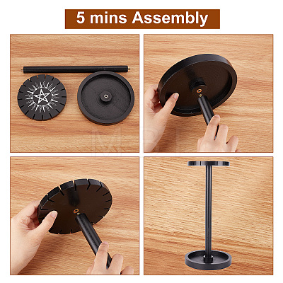 Wooden Pendulum Display Stand with Tray DIY-CN0002-24-1