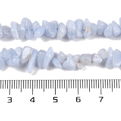 Natural Blue Lace Agate Chip Beads Strands G-E271-73-A-1