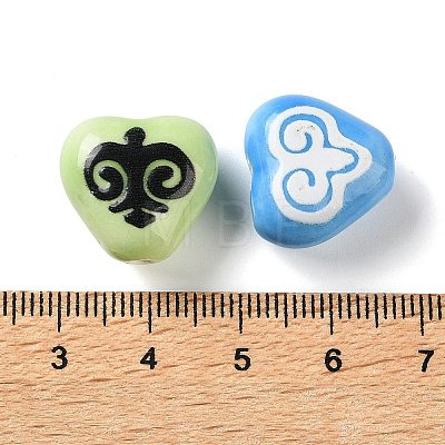 Printed Handmade Porcelain Beads FIND-H023-02-1