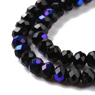 Electroplate Opaque Solid Color Glass Beads Strands X1-EGLA-A034-P8mm-L01-1