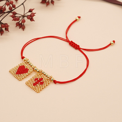 Bohemian Glass Seed Bead Charm Bracelets VG9637-6-1