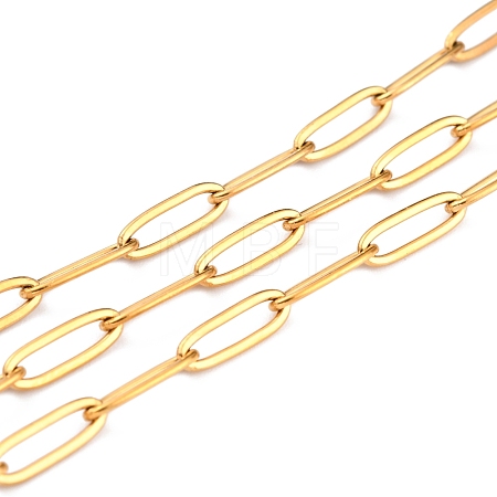 Ion Plating(IP) 304 Stainless Steel Paperclip Chains CHS-O010-03G-1