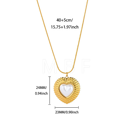 304 Stainless Steel & Imitation Pearl Pendant Necklaces for Women WGC3EE9-04-1