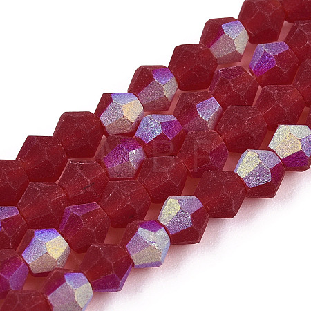 Imitate Austrian Crystal Bicone Frosted Glass Beads Strands EGLA-A039-T2mm-MB27-1