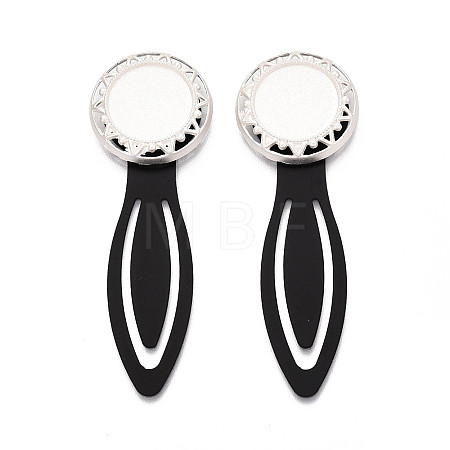 Alloy & Iron Bookmark Cabochon Settings PALLOY-N184-05S-1