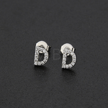 Brass Micro Pave Clear Cubic Zirconia Stud Earrings FS-WGC2F12-04-1