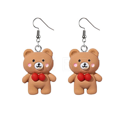 Stainless Steel Resin Dangle Earrings FS-WG090EB-03-1