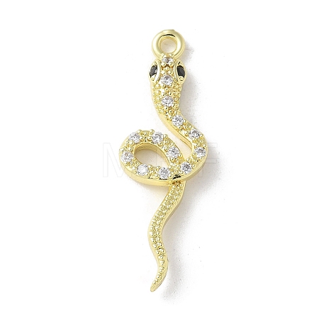 Brass Micro Pave Clear Cubic Zirconia Pendants KK-S505-03G-02-1