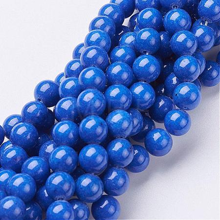 Natural Mashan Jade Round Beads Strands G-D263-8mm-XS08-1