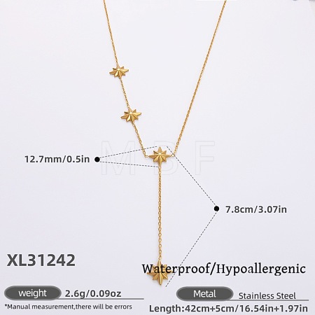 316L Surgical Stainless Steel Y Tassel Necklaces for Women FS-WGE9B28-15-1