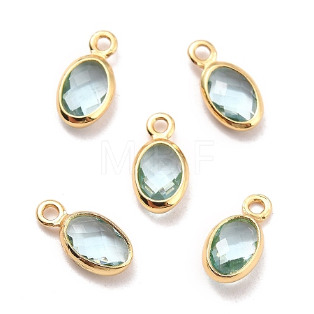 Eco-Friendly Brass with Glass Pendants KK-K268-01E-1