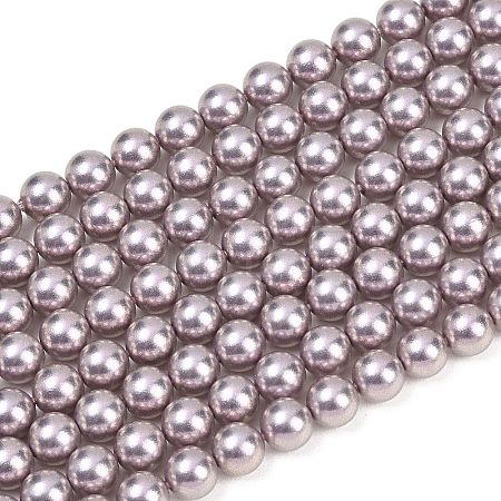 Frosted Glass Pearl Beads Strands GLAA-A044-08A-11-1