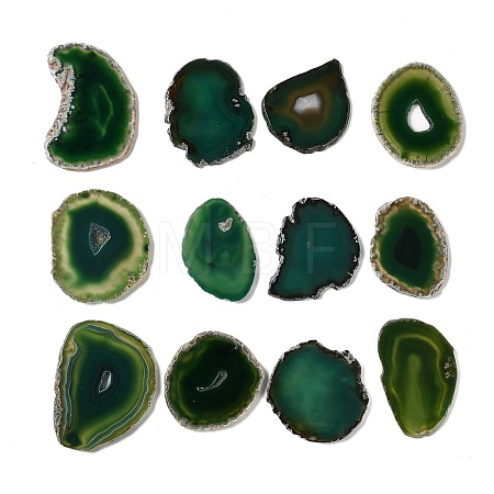 Natural Druzy Agate Slice Cabochons G-F826-E08-1