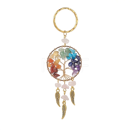 Natural Rose Quartz Keychain KEYC-JKC00435-01-1