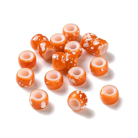 Spray Painted ABS Plastic European Beads KY-G033-01A-09-1