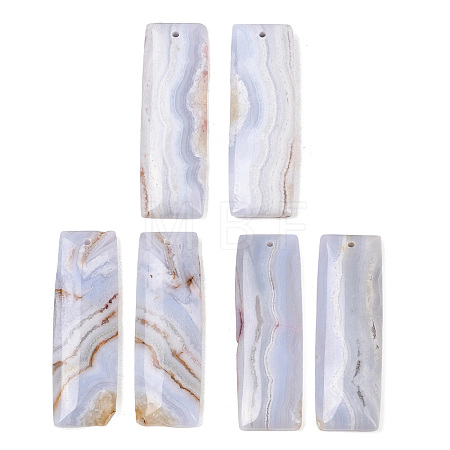 Natural Blue Lace Agate Pendants G-K381-19B-1