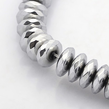 Electroplate Non-magnetic Synthetic Hematite Beads Strands G-J208H-01-1