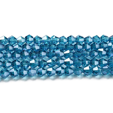 Transparent Electroplate Glass Beads Strands GLAA-F029-4mm-C01-1