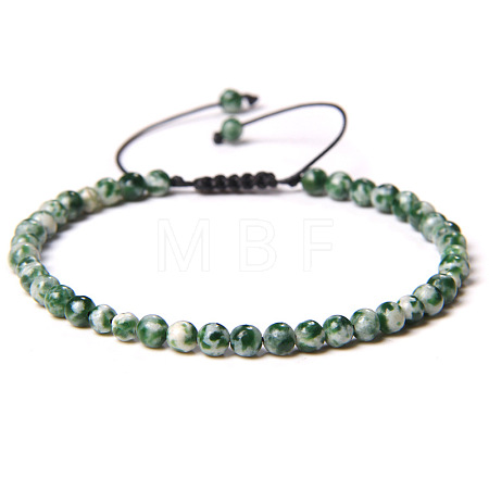 Adjustable Women's Dalmatian Jasper Beaded Bracelet LS-CN3407-21-1