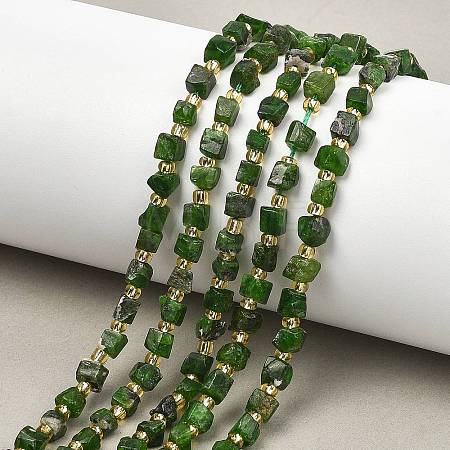 Natural Green Diopside Beads Strands G-P617-A01-01-1