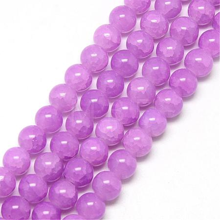 Baking Paint Crackle Glass Bead Strands DGLA-Q023-4mm-YS11-1