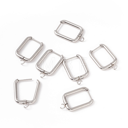 Tarnish Resistant 201 Stainless Steel Hoop Earring Findings STAS-H166-01P-1
