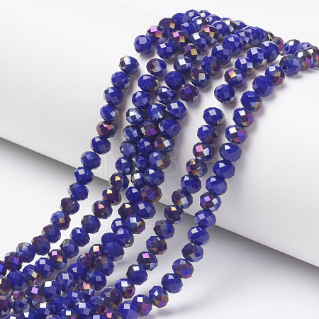 Electroplate Opaque Glass Beads Strands EGLA-A034-P4mm-F14-1