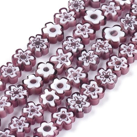 Handmade Millefiori Glass Bead Strands X-LAMP-J035-8mm-10-1