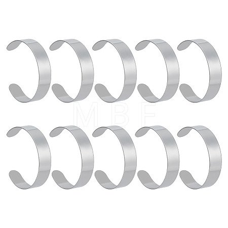 10Pcs 304 Stainless Steel Open Cuff Bangles BJEW-GO0001-02B-1