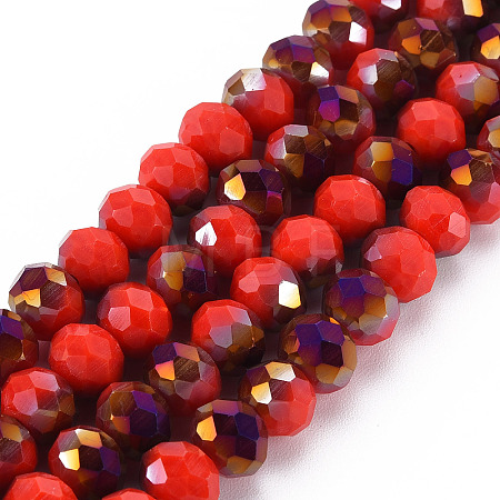 Electroplate Opaque Glass Beads Strands LS-EGLA-A034-P8mm-F20-1