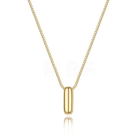 Brass Initial Pendant Box Chain Necklaces for Women FS-WG5C822-09-1