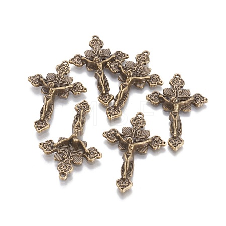 Tibetan Style Alloy Pendants TIBEP-3035-AB-NR-1