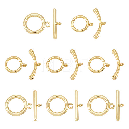 10Pcs 2 Styles Brass Toggle Clasps FIND-TA0008-44B-1