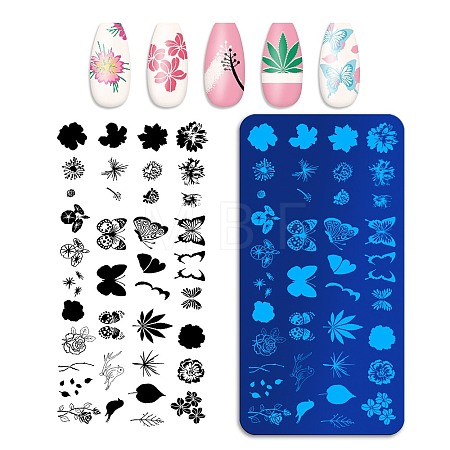 Tarnish Resistant 410 Stainless Steel Nail Art Stamping Plates MRMJ-P020-02P-01-1