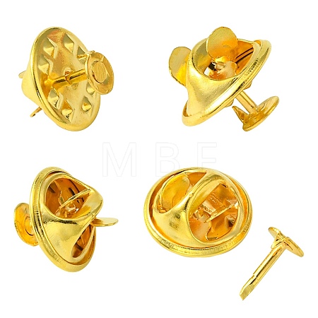 Brass Butterfly Clutches Pin Backs KK-YW0002-23G-1