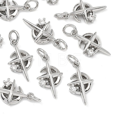 SHEGRACE Brass Clear Cubic Zirconia Charms XGRQ3P577-575P-1