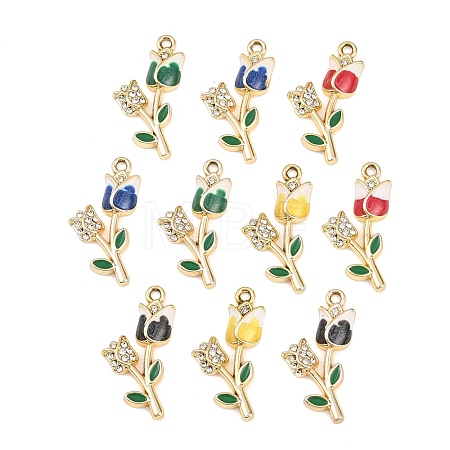 Alloy Rhinestone Pendants FIND-I366-01G-1
