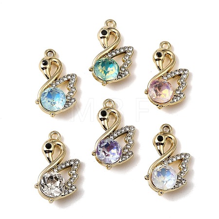 UV Plating Alloy Glass Pendants FIND-K032-29G-1