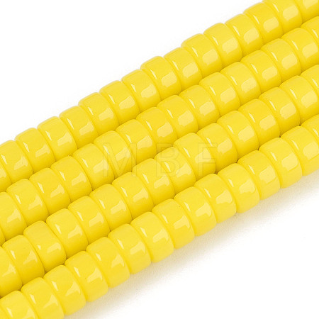 Opaque Solid Color Glass Beads Strands LS-GLAA-N026-3x6mm-03-1